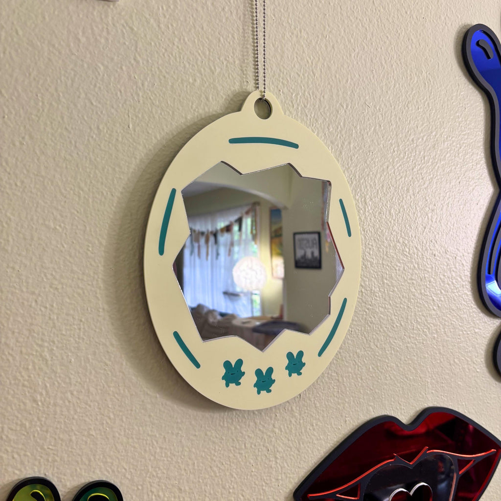 Baby Yellow Retro Tomagachi Mirror