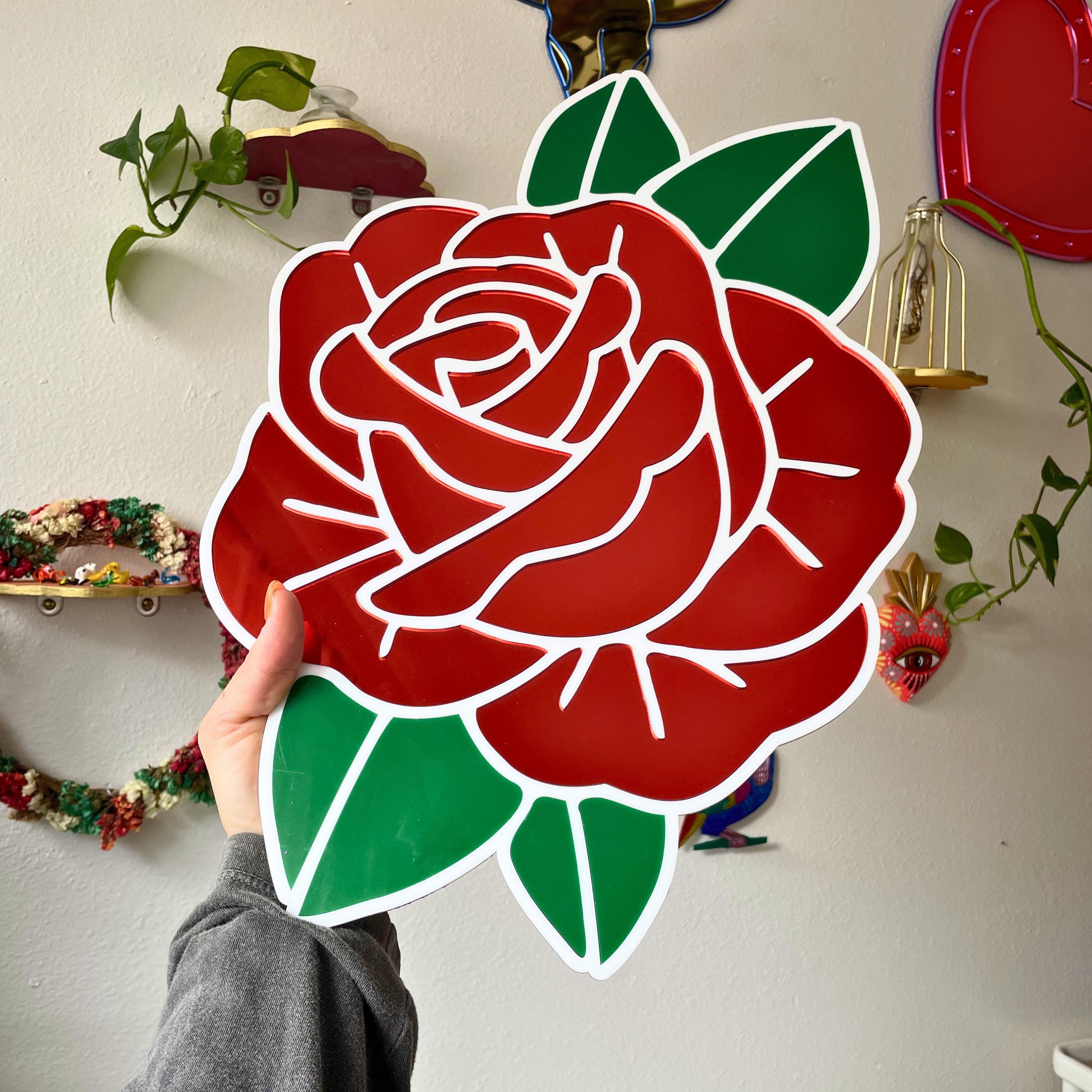 Red Rose Mirror