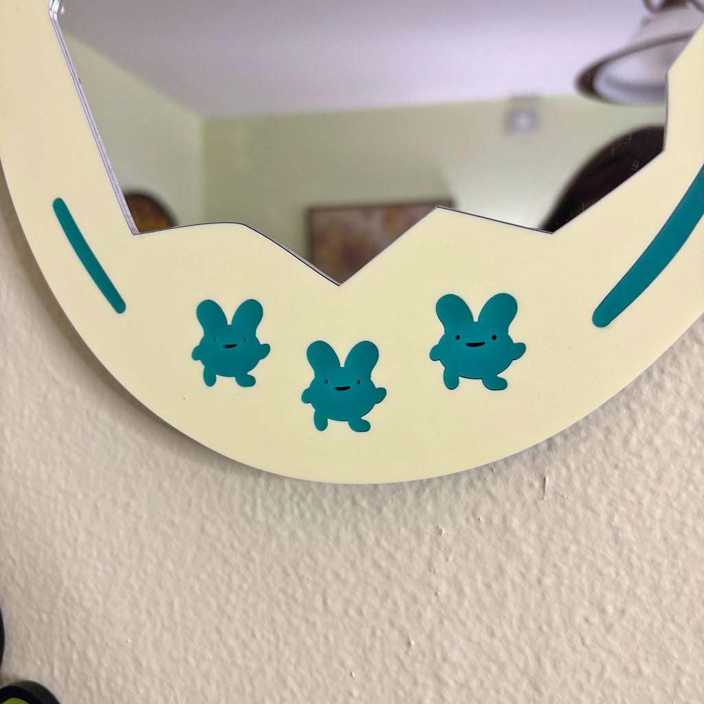 Baby Yellow Retro Tomagachi Mirror