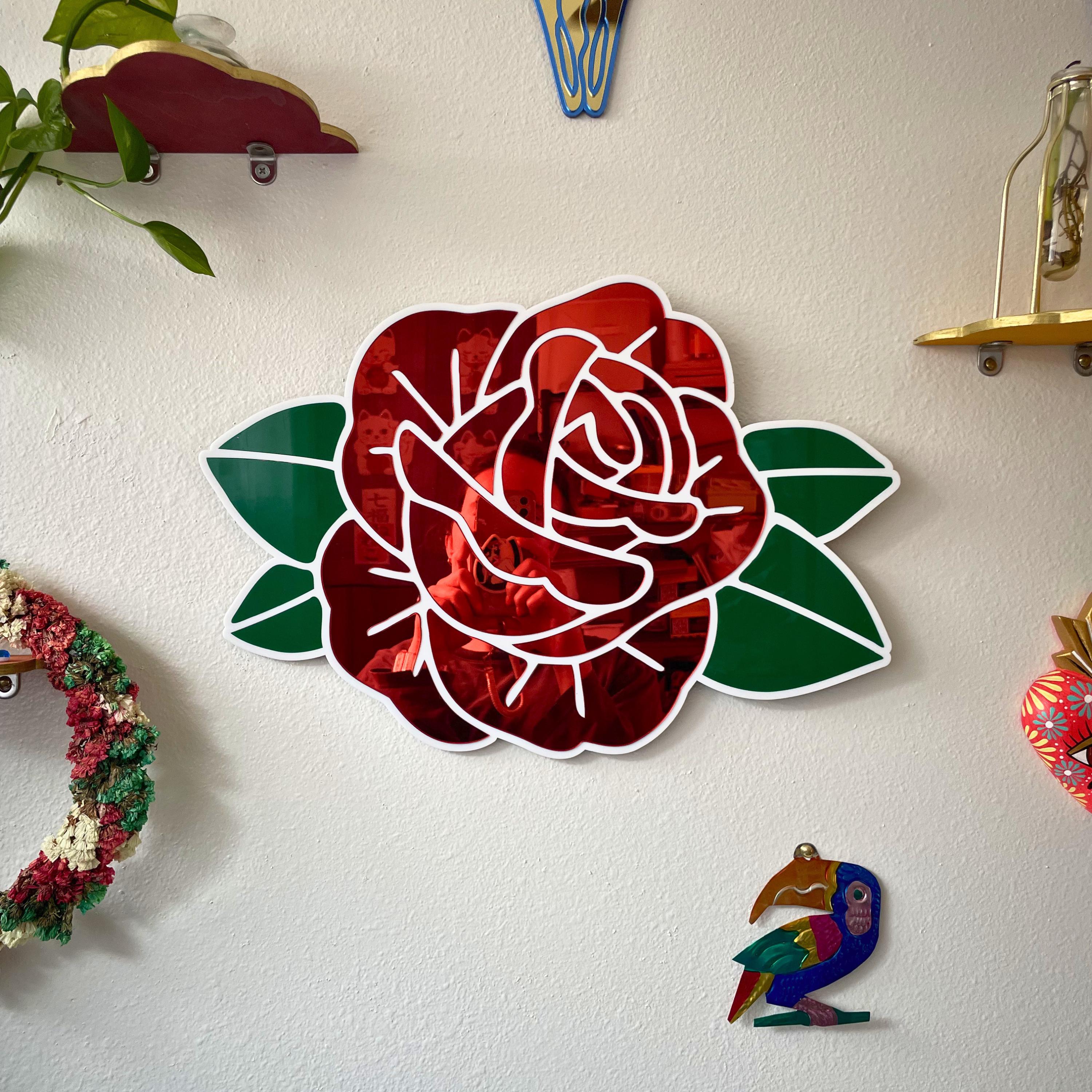 Red Rose Mirror
