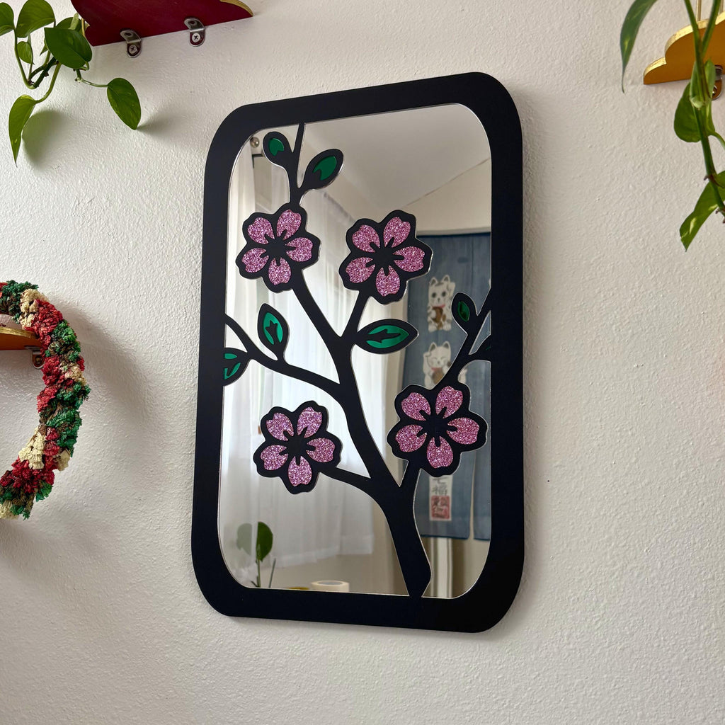 Cherry Blossom Hero Wall Hanging Mirror (11.5 x 18.25 in)