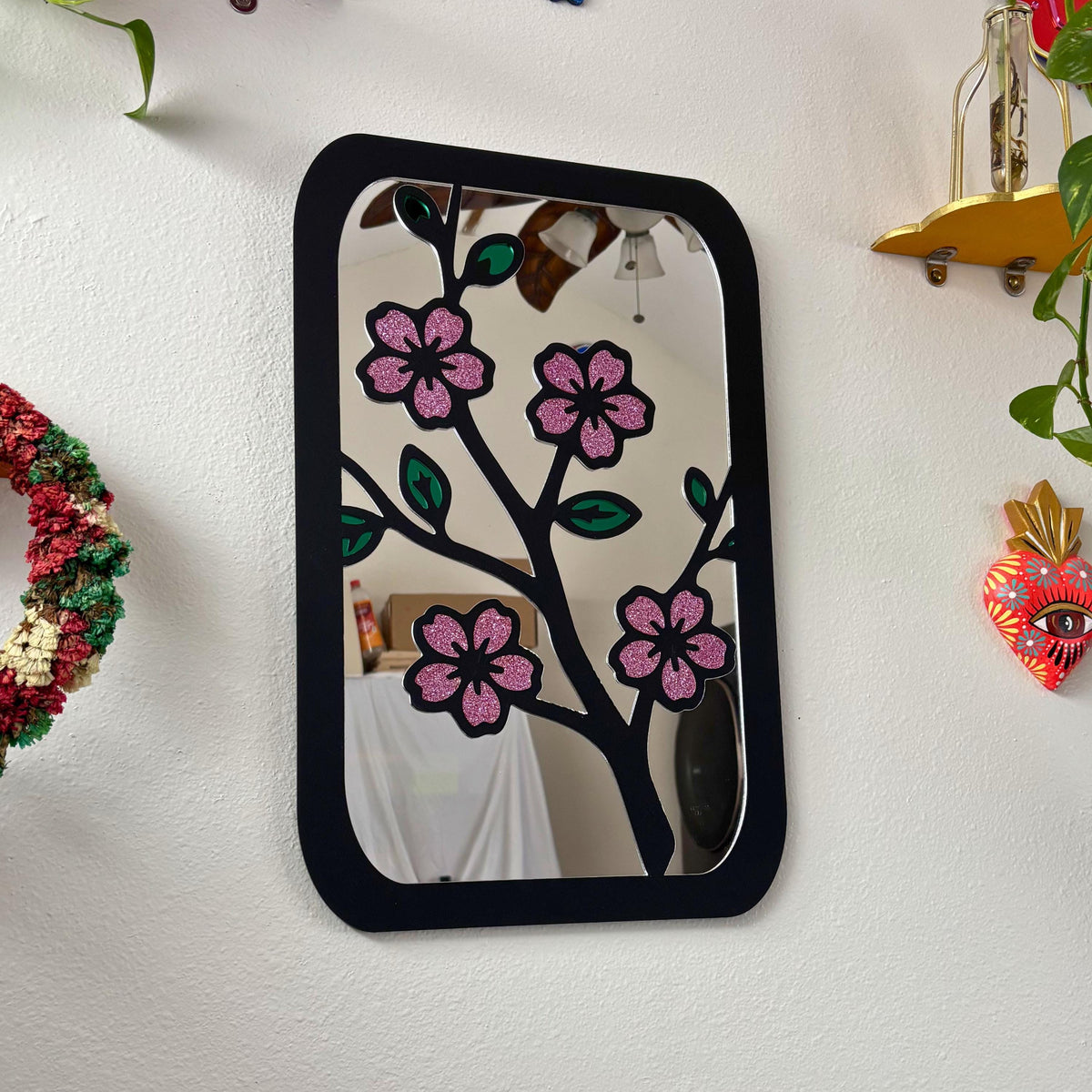 Cherry Blossom Hero Wall Hanging Mirror (11.5 x 18.25 in)