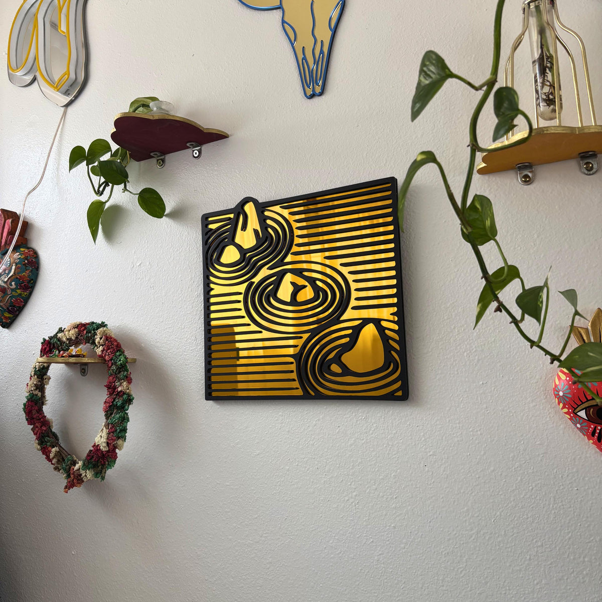 Zen Garden Statement Wall Hanging Mirror (11.4 x 10.7 in)