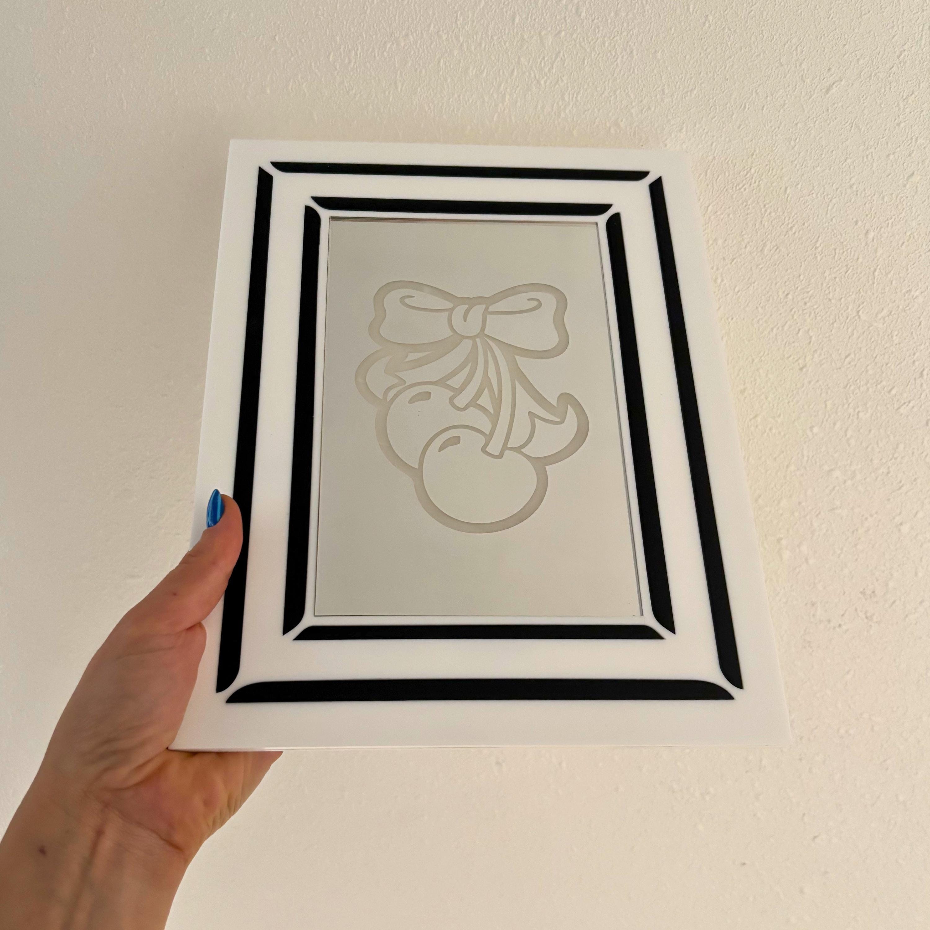 Cherry Bow Engraved Mirror