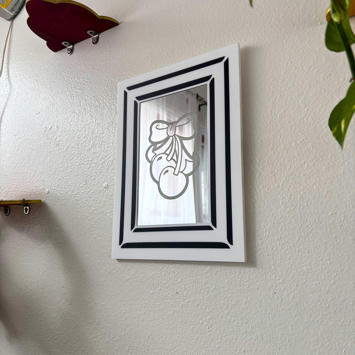 Cherry Bow Engraved Mirror