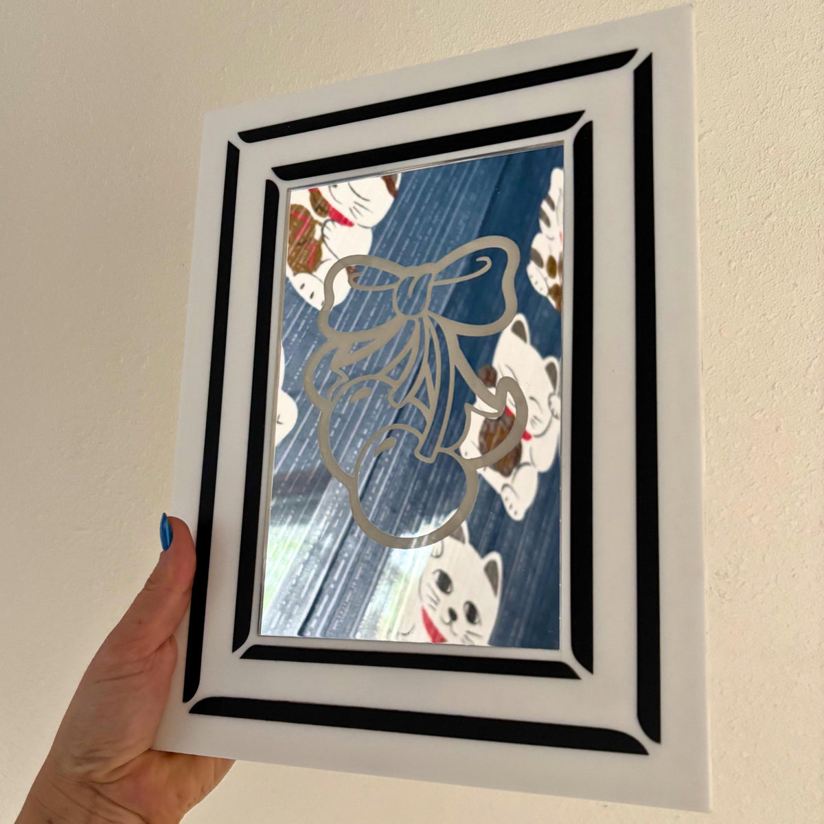 Cherry Bow Engraved Mirror