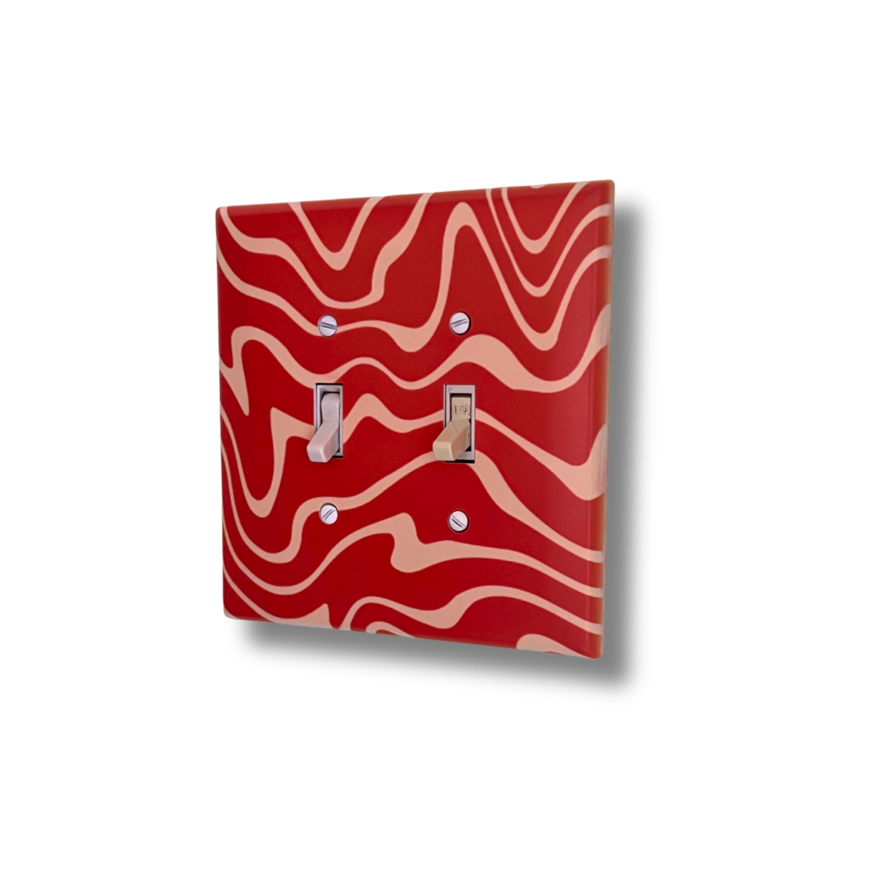 Wavy Light Switch Cover | Funky Retro Outlet Wall Plate | Dopamine Home Decor