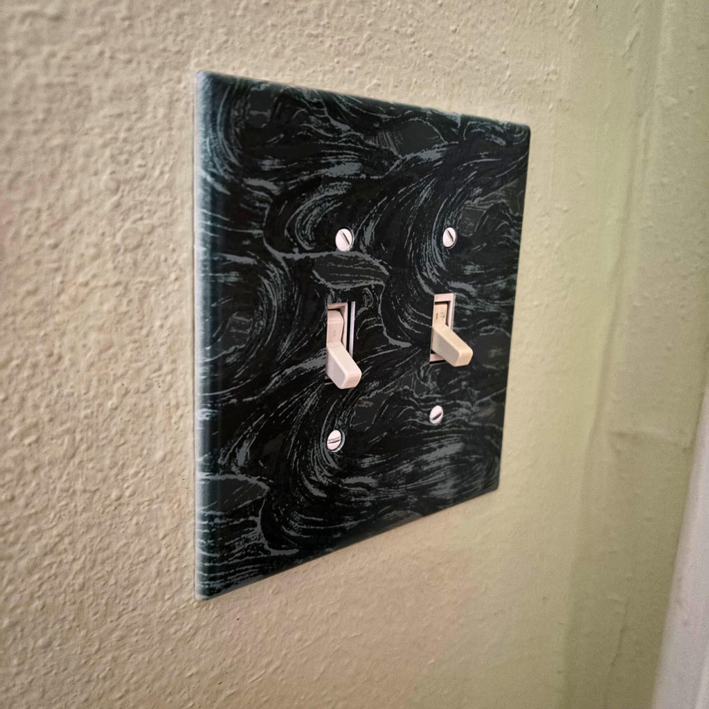 Dark Green Light Switch Cover | Whispy Design Outlet Wall Plate | Dopamine Home Decor