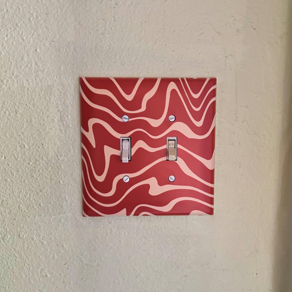Wavy Light Switch Cover | Funky Retro Outlet Wall Plate | Dopamine Home Decor