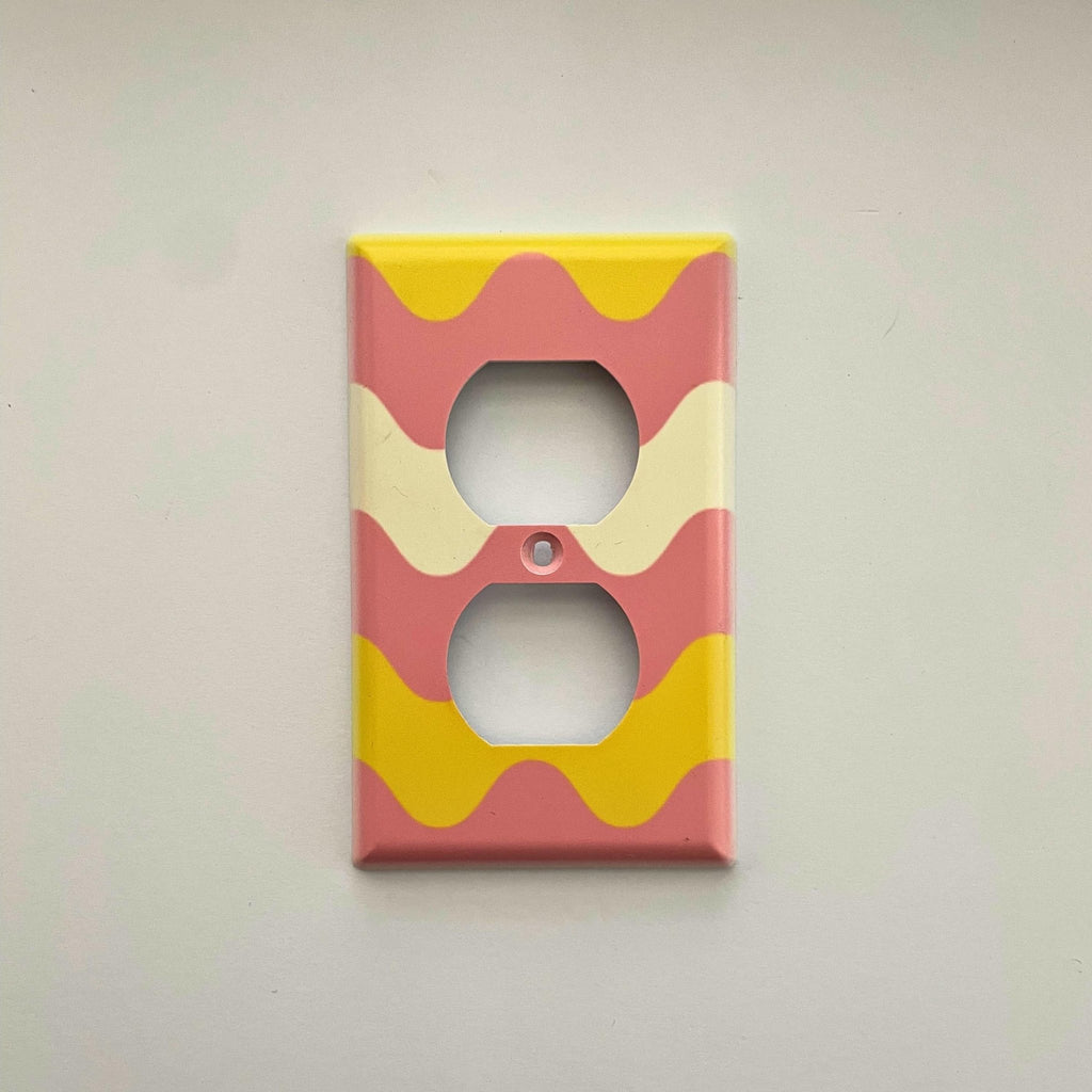 Pastel Wave Light Switch Cover - by MirrorPop. Handmade acrylic art.