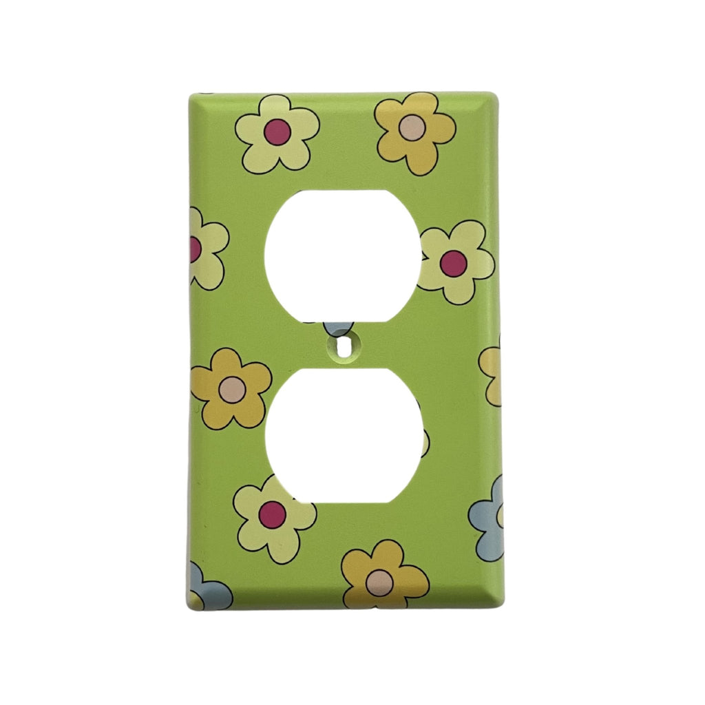 Retro Flower Light Switch Cover - by MirrorPop. Handmade acrylic art.