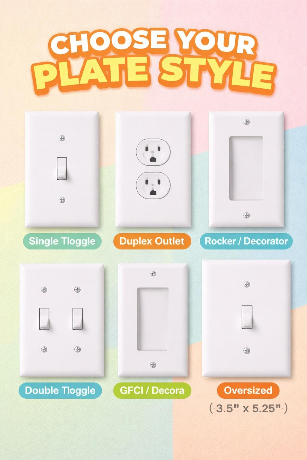 Squiggle Light Switch Cover - by MirrorPop. Handmade acrylic art.