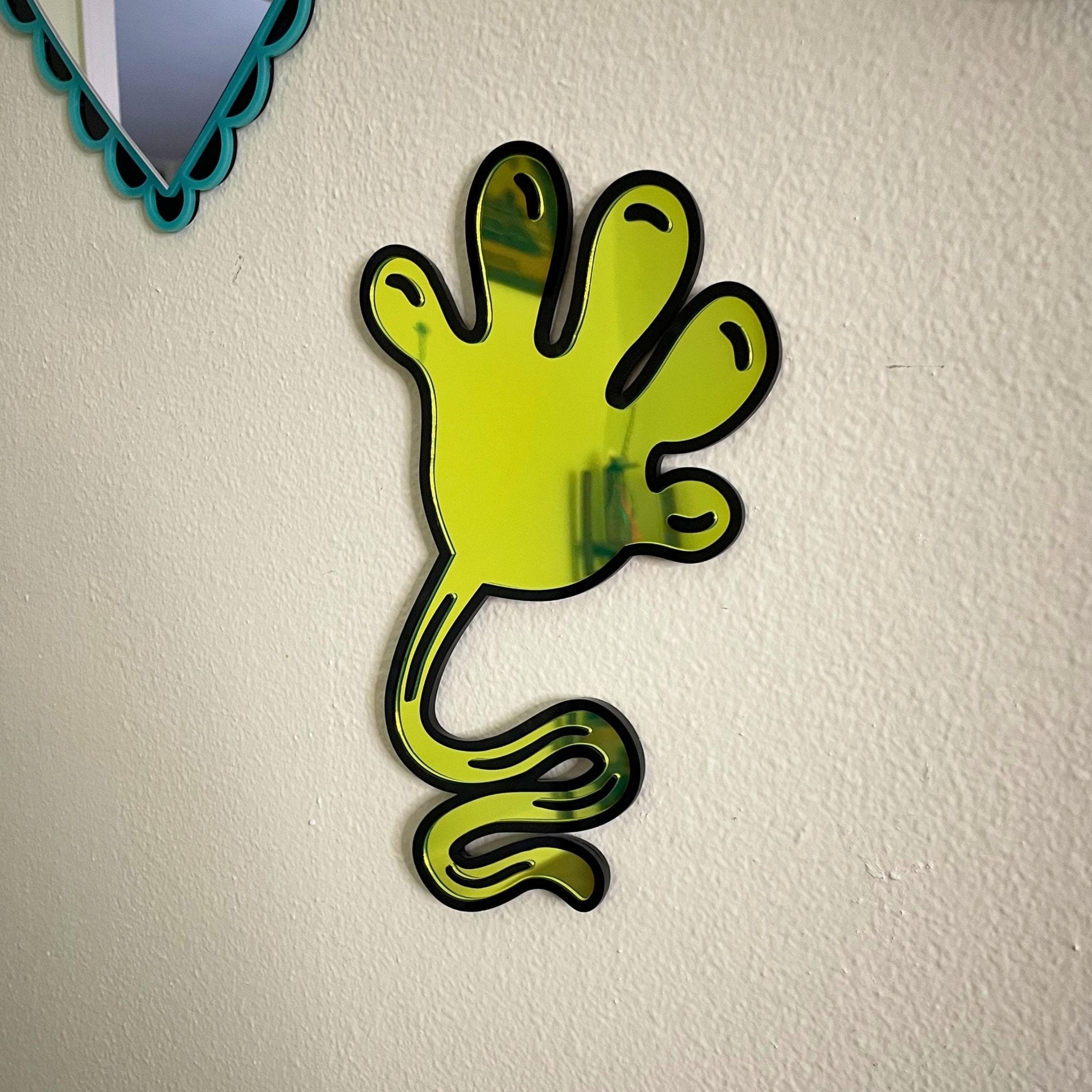 Sticky Hand Mirror - by MirrorPop. Handmade acrylic art.