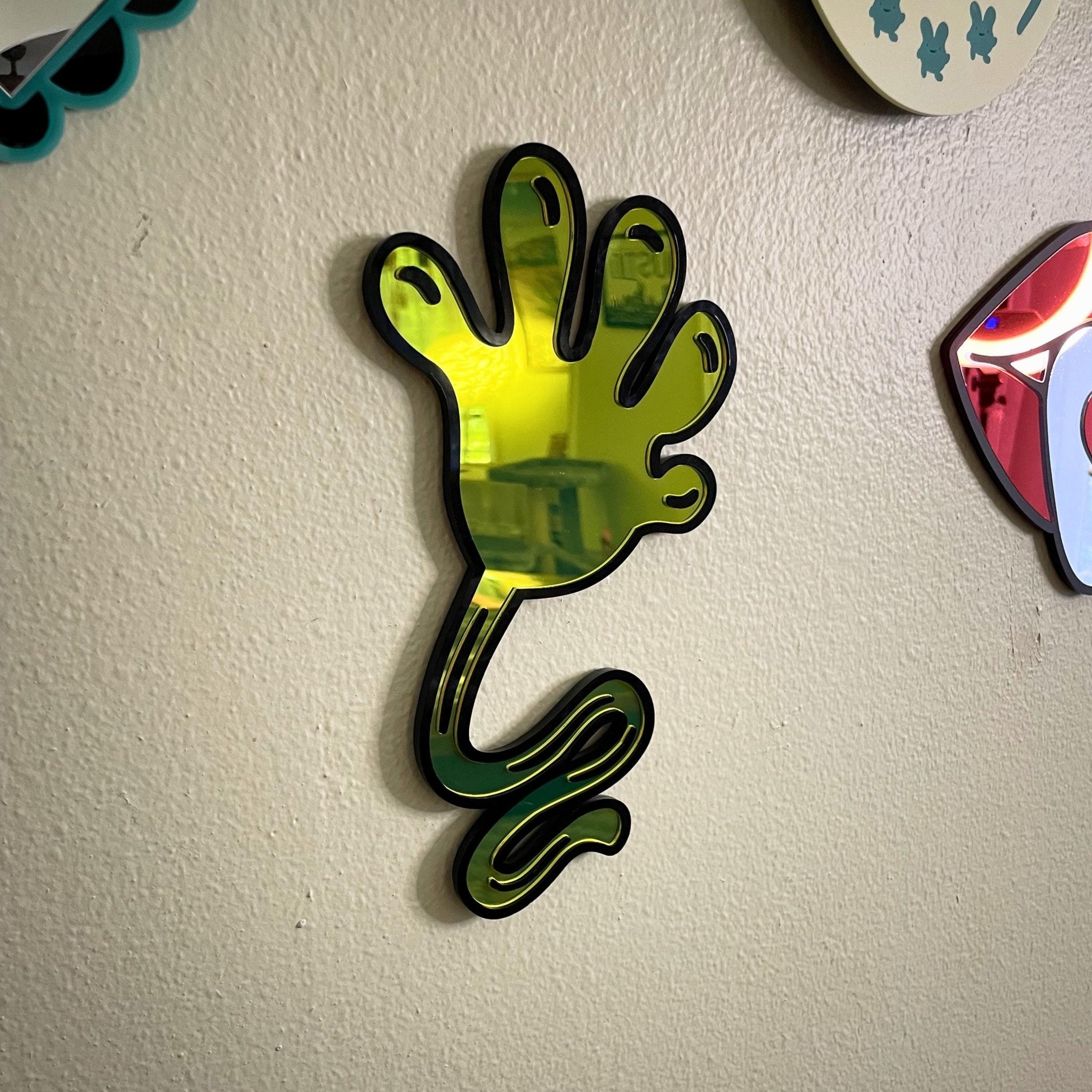Sticky Hand Mirror - by MirrorPop. Handmade acrylic art.