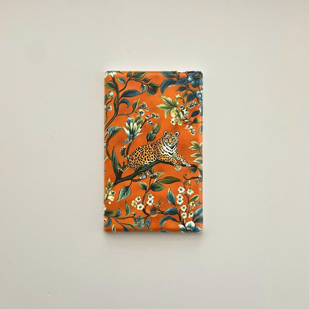 Tiger Jungle Light Switch Cover - by MirrorPop. Handmade acrylic art.